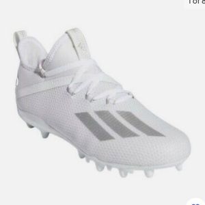 Rare Adidas Adizero J Football Cleats Cloud White Silver Metallic Sz